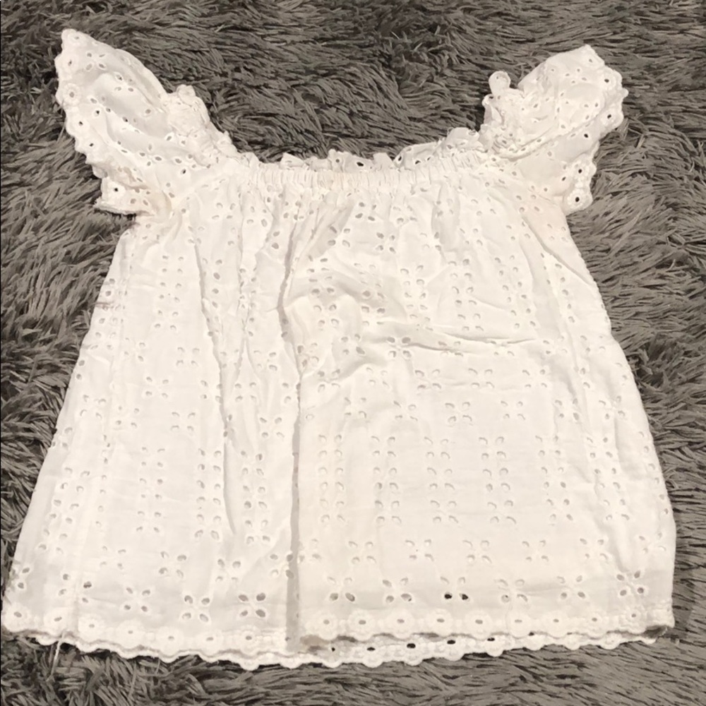 Off shoulder white top